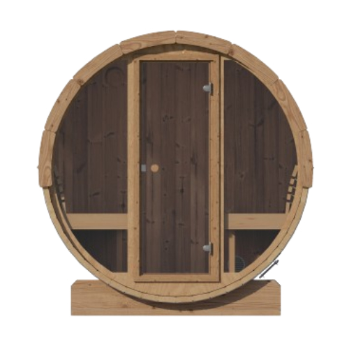 Outdoor Sauna Barrel with Glass Wall by SaunaLife