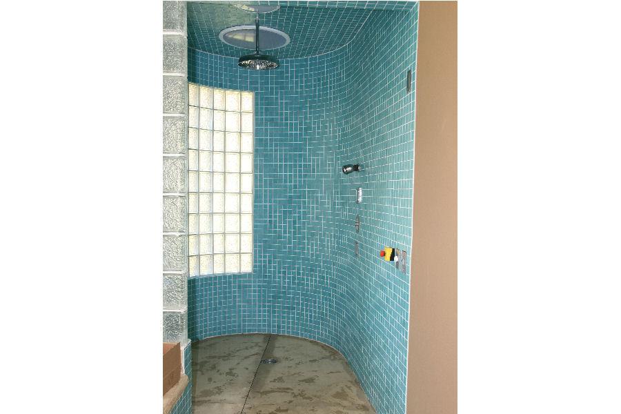 Commercial Steam Room Designed with an Interior Shower