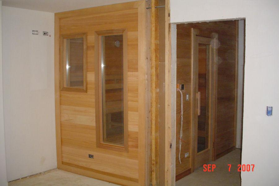 Sauna Room with Windows and Door