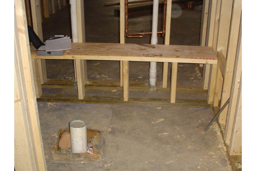 Steam Room Bench Construction
