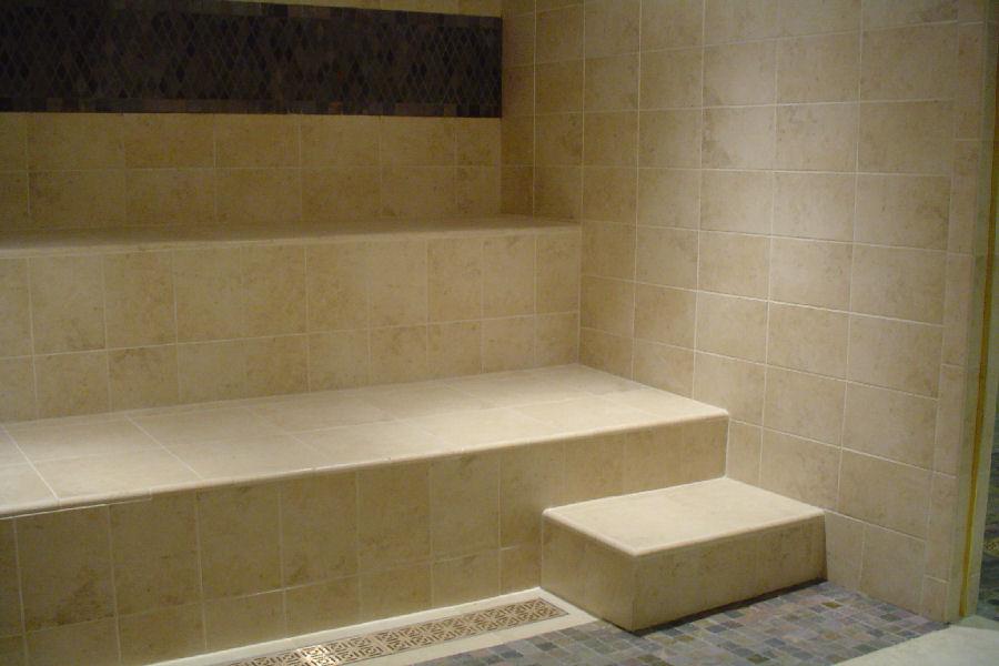 Steam Room Benching and Step