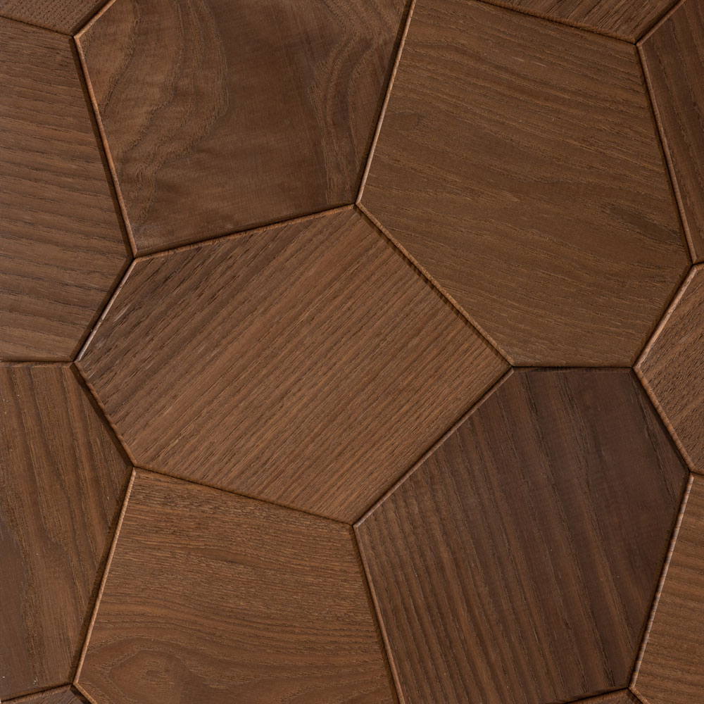 EmotionWalls Hexagon Thermo-Ash Decorative Wood Accent Panels (2)