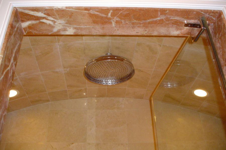 Amerec Marble Steam Shower with Arched Ceiling 
