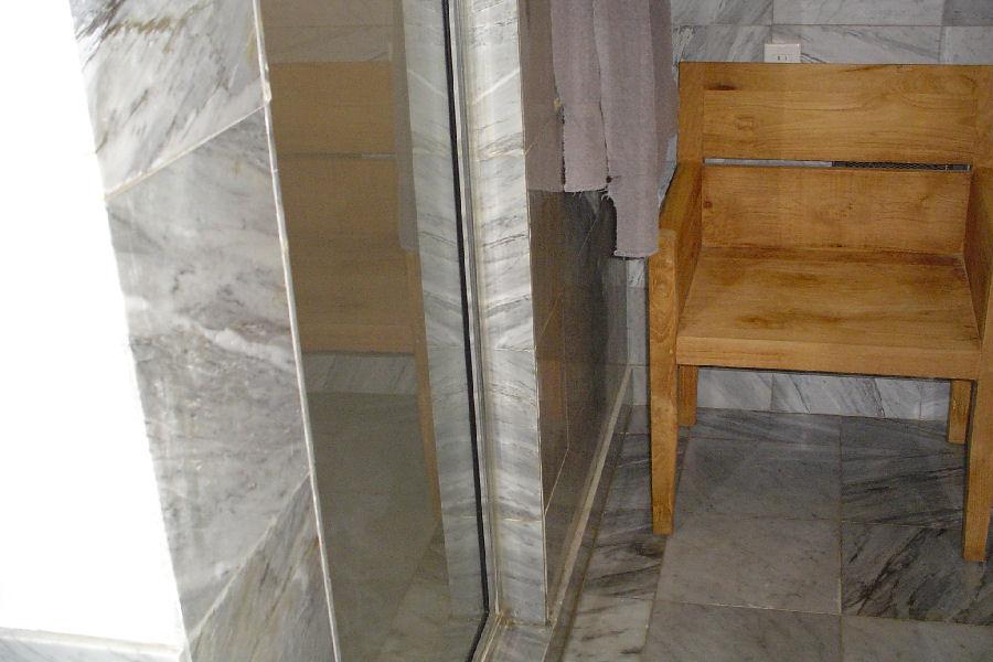 Warm Steam Shower with Cedar Benching