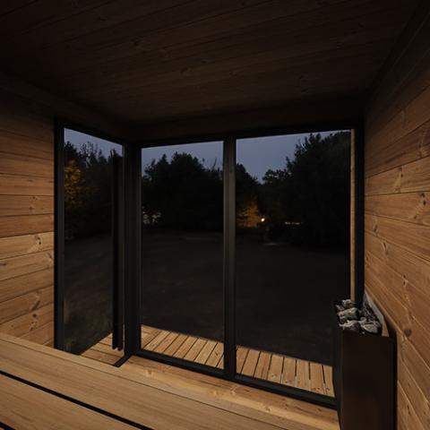 SaunaLife GL6 Modern Outdoor Sauna Kit Interior 2