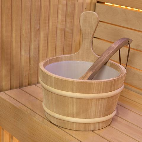 PROSAUNAS 4-Liter Lined Sauna Bucket Thermo-Aspen In Use 3