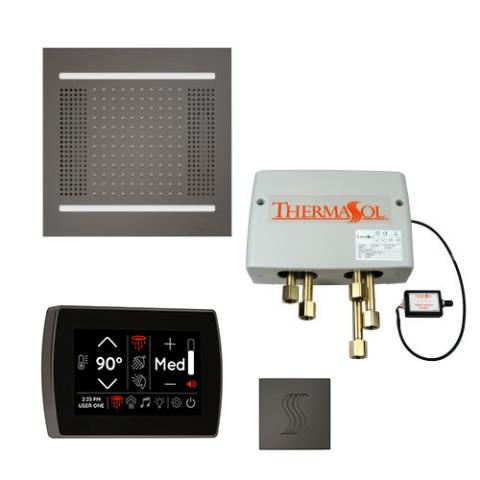 ThermaSol Total Wellness Package - HydroVive 14 Rainhead + SignaTouch Control (Wall Mount) + Digital Shower Valve + Steam Head Kit (Square) TWPH14SR-BN Black Nickel
