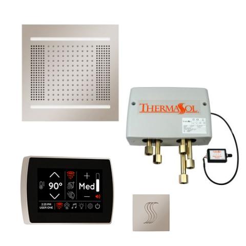 ThermaSol Total Wellness Package - HydroVive 14 Rainhead + SignaTouch Control (Wall Mount) + Digital Shower Valve + Steam Head Kit (Square) TWPH14SR-PN Polished Nickel