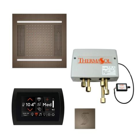 ThermaSol Total Wellness Package - HydroVive 14 Rainhead + SignaTouch Control (Recessed, Black Trim) + Digital Shower Valve + Steam Head Kit (Square) TWPH14SS-AN Antique Nickel