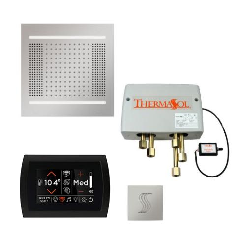 ThermaSol Total Wellness Package - HydroVive 14 Rainhead + SignaTouch Control (Recessed, Black Trim) + Digital Shower Valve + Steam Head Kit (Square) TWPH14SS-PC Polished Chrome