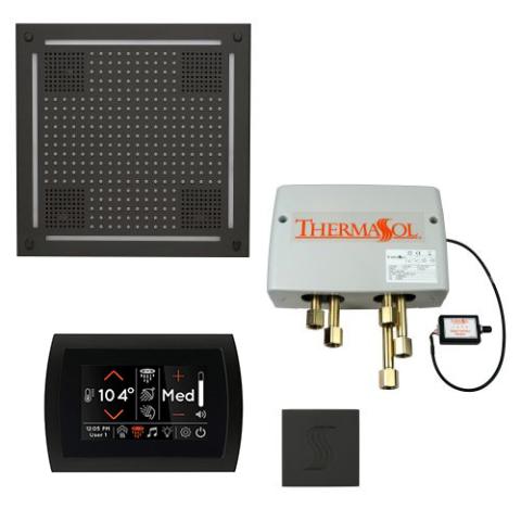 ThermaSol Total Wellness Package - HydroVive 18 Rainhead + SignaTouch Control (Recessed, Black Trim) + Digital Shower Valve + Steam Head Kit (Square) TWPHSS-MB Matte Black