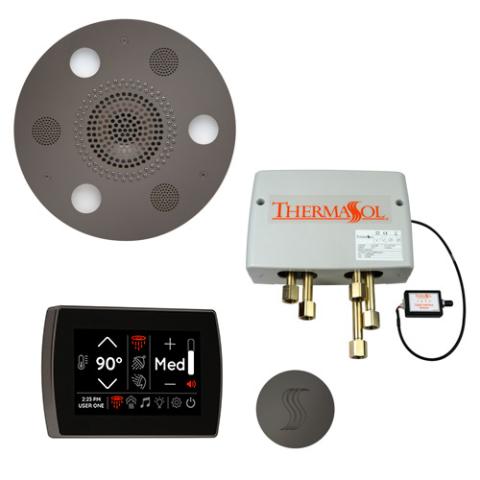 ThermaSol Total Wellness Package - Serenity Advanced Rainhead (Round) + SignaTouch Control (Wall Mount) + Digital Shower Valve + Steam Head Kit (Round) TWPSR-BN Black Nickel