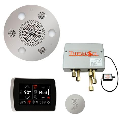 ThermaSol Total Wellness Package - Serenity Advanced Rainhead (Round) + SignaTouch Control (Wall Mount) + Digital Shower Valve + Steam Head Kit (Round) TWPSR-PC Polished Chrome