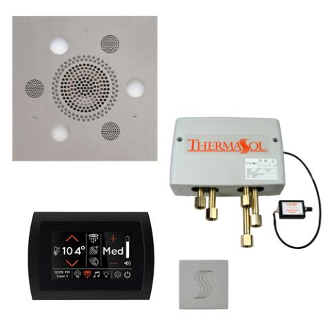 ThermaSol Total Wellness Package - Serenity Advanced Rainhead (Square) + SignaTouch Control (Recessed, Black Trim) + Digital Shower Valve + Steam Head Kit (Square) TWPSS-SC Satin Chrome