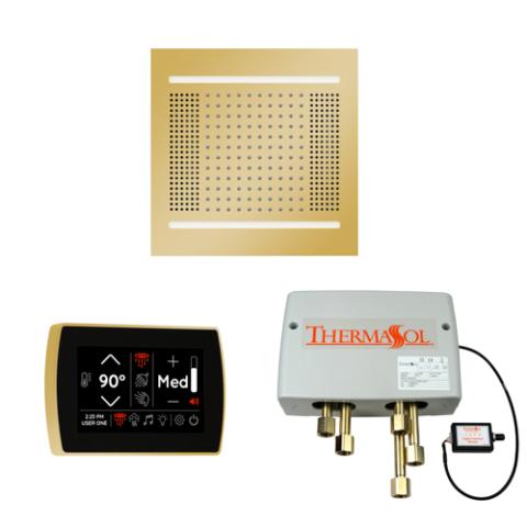 ThermaSol Wellness Shower Package - HydroVive 14 Rainhead + SignaTouch Control (Wall Mount) + Digital Shower Valve WH14SPSR-PG Polished Gold