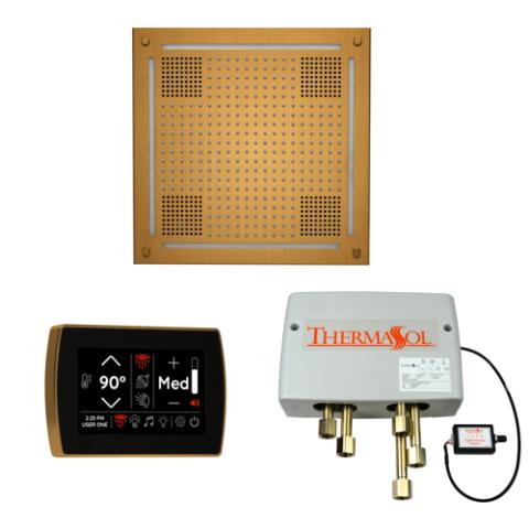 ThermaSol Wellness Shower Package - HydroVive 18 Rainhead + SignaTouch Control (Wall Mount) + Digital Shower Valve WHSPSR-AB Antique Brass