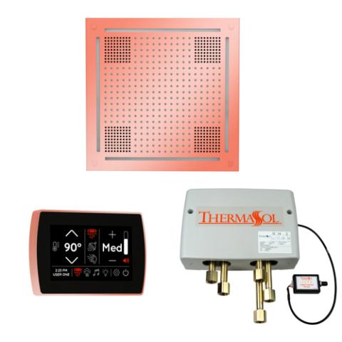ThermaSol Wellness Shower Package - HydroVive 18 Rainhead + SignaTouch Control (Wall Mount) + Digital Shower Valve WHSPSR-COP Copper