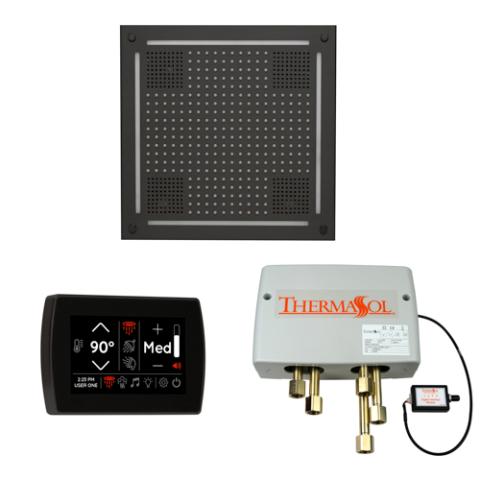 ThermaSol Wellness Shower Package - HydroVive 18 Rainhead + SignaTouch Control (Wall Mount) + Digital Shower Valve WHSPSR-MB Matte Black