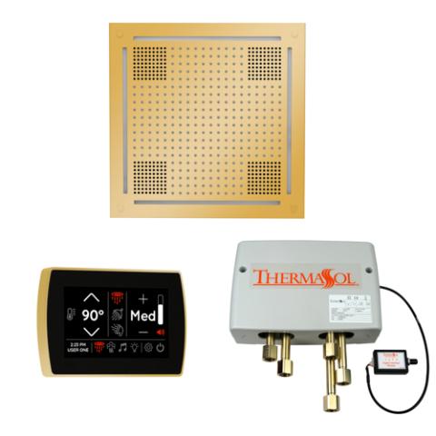 ThermaSol Wellness Shower Package - HydroVive 18 Rainhead + SignaTouch Control (Wall Mount) + Digital Shower Valve WHSPSR-PG Polished Gold