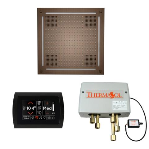 ThermaSol Wellness Shower Package - HydroVive 18 Rainhead + SignaTouch Control (Recessed, Black Trim) + Digital Shower Valve WHSPSS-AN Antique Nickel
