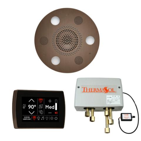 ThermaSol Wellness Shower Package - Serenity Advanced Rainhead (Round) + SignaTouch Control (Wall Mount) + Digital Shower Valve WSPSR-AN Antique Nickel