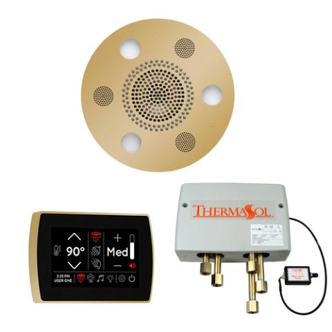 ThermaSol Wellness Shower Package - Serenity Advanced Rainhead (Round) + SignaTouch Control (Wall Mount) + Digital Shower Valve WSPSR-PB Polished Brass