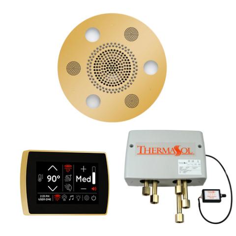 ThermaSol Wellness Shower Package - Serenity Advanced Rainhead (Round) + SignaTouch Control (Wall Mount) + Digital Shower Valve WSPSR-PG Polished Gold