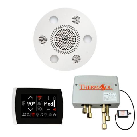 ThermaSol Wellness Shower Package - Serenity Advanced Rainhead (Round) + SignaTouch Control (Wall Mount) + Digital Shower Valve WSPSR-WHT White