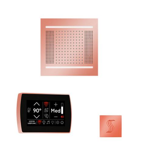 ThermaSol Wellness Steam Package - HydroVive 14 Rainhead + SignaTouch Control (Wall Mount) + Steam Head Kit (Square) WH14STPSR-COP Copper