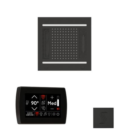ThermaSol Wellness Steam Package - HydroVive 14 Rainhead + SignaTouch Control (Wall Mount) + Steam Head Kit (Square) WH14STPSR-MB Matte Black