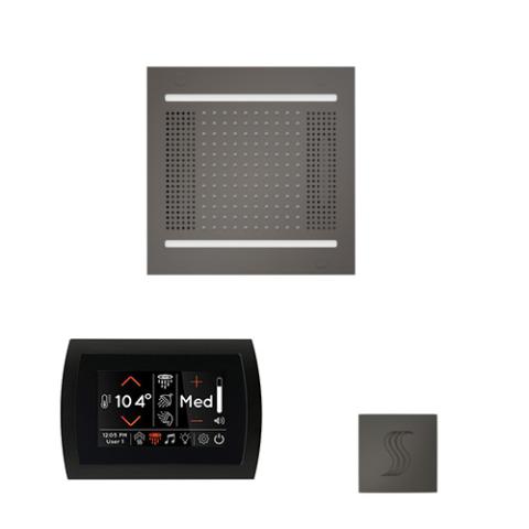 ThermaSol Wellness Steam Package - HydroVive 14 Rainhead + SignaTouch Control (Recessed, Black Trim) + Steam Head Kit (Square) WH14STPSS-BN Black Nickel