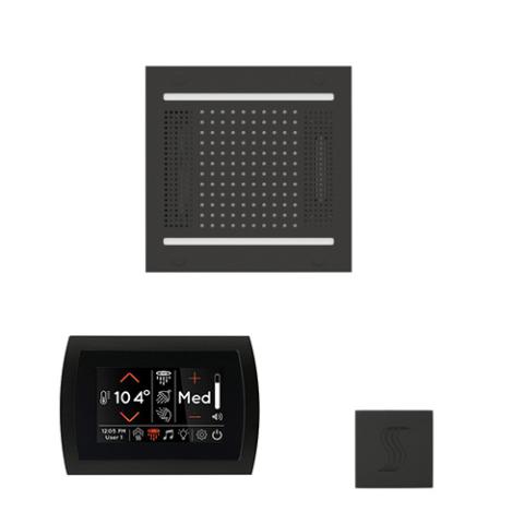 ThermaSol Wellness Steam Package - HydroVive 14 Rainhead + SignaTouch Control (Recessed, Black Trim) + Steam Head Kit (Square) WH14STPSS-MB Matte Black