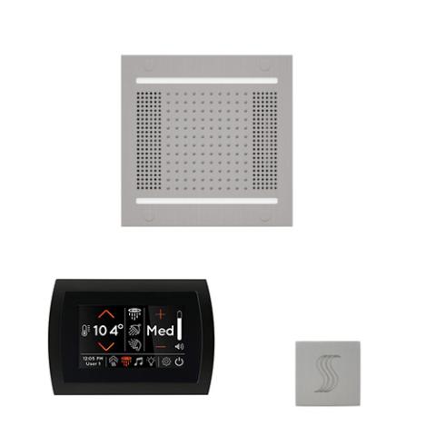 ThermaSol Wellness Steam Package - HydroVive 14 Rainhead + SignaTouch Control (Recessed, Black Trim) + Steam Head Kit (Square) WH14STPSS-SC Satin Chrome