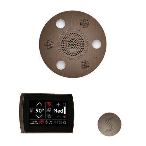 ThermaSol Wellness Steam Package - Serenity Advanced Rainhead (Round) + SignaTouch Control (Wall Mount) + Steam Head Kit (Round) WSTPSR-AN Antique Nickel