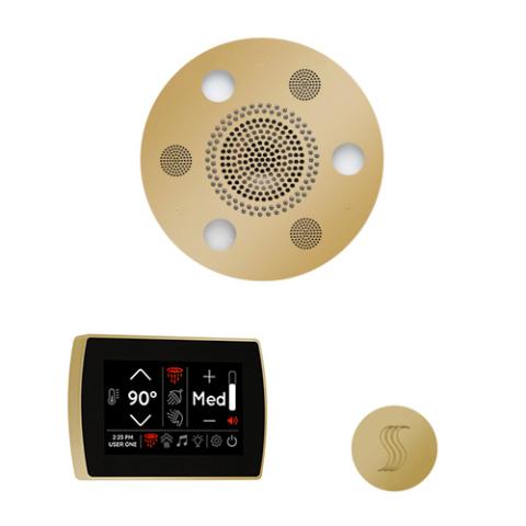 ThermaSol Wellness Steam Package - Serenity Advanced Rainhead (Round) + SignaTouch Control (Wall Mount) + Steam Head Kit (Round) WSTPSR-PB Polished Brass