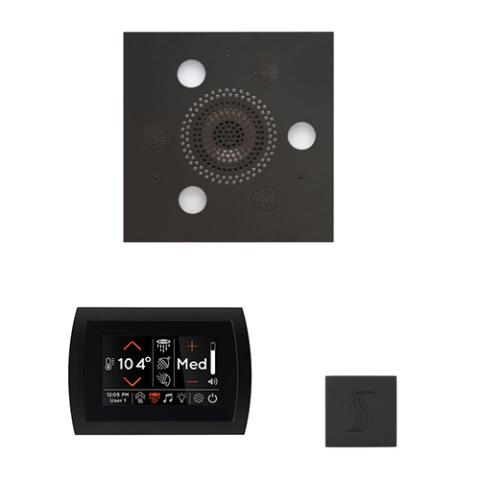 ThermaSol Wellness Steam Package - Serenity Advanced Rainhead (Square) + SignaTouch Control (Recessed, Black Trim) + Steam Head Kit (Square) WSTPSS-MB Matte Black