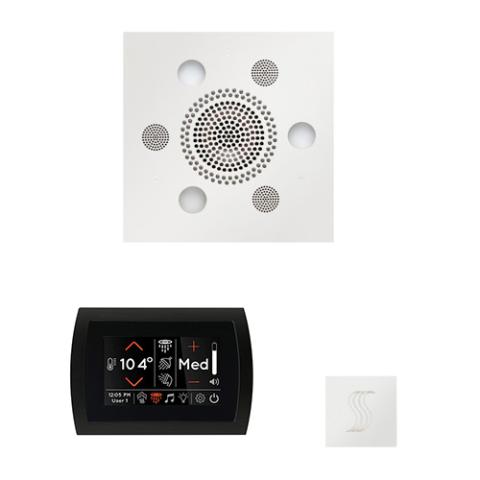 ThermaSol Wellness Steam Package - Serenity Advanced Rainhead (Square) + SignaTouch Control (Recessed, Black Trim) + Steam Head Kit (Square) WSTPSS-WHT White