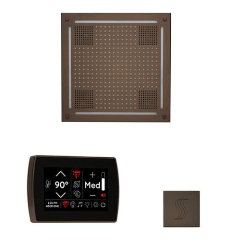 ThermaSol Wellness Steam Package - HydroVive 18 Rainhead + SignaTouch Control (Wall Mount) + Steam Head Kit (Square) WHSTPSR-ORB Oil Rubbed Bronze