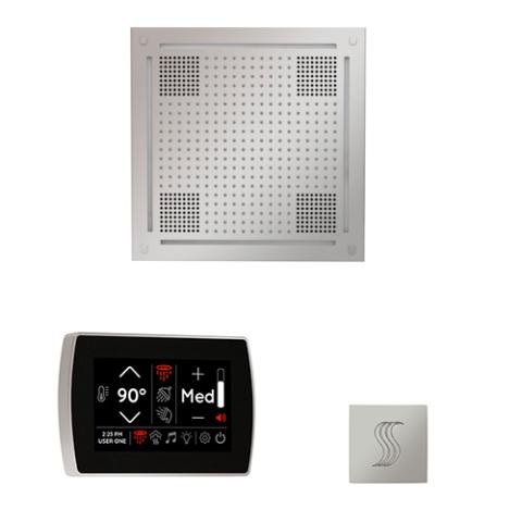 ThermaSol Wellness Steam Package - HydroVive 18 Rainhead + SignaTouch Control (Wall Mount) + Steam Head Kit (Square) WHSTPSR-PC Polished Chrome