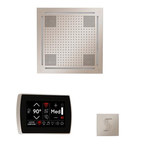 ThermaSol Wellness Steam Package - HydroVive 18 Rainhead + SignaTouch Control (Wall Mount) + Steam Head Kit (Square) WHSTPSR-PN Polished Nickel