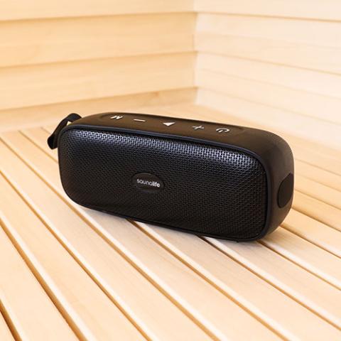 SaunaLife Verse Portable Bluetooth Sauna Speaker Black Enviornment