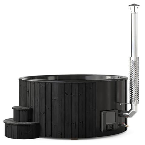 SaunaLife S6B Hot Tub Wood-Fired, Black