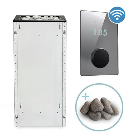 HUUM CORE Sauna Heater Package Unfinished Black with UKU Wifi Mirror