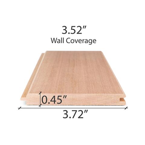 PROSAUNAS Sauna Wood Half-by-Four Tongue & Groove Cedar