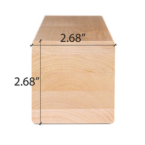 PROSAUNAS Alder Sauna Wood, 3x3 (68mm x 68mm) Bench Material, Smooth 4 Sides Eased Edges, SHP Profile