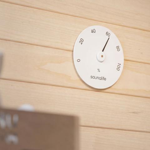 SaunaLife Designer Hygrometer in White