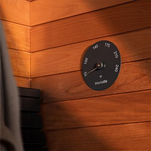 SaunaLife Designer Thermometer in Black
