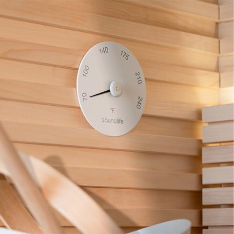 SaunaLife Designer Thermometer in White