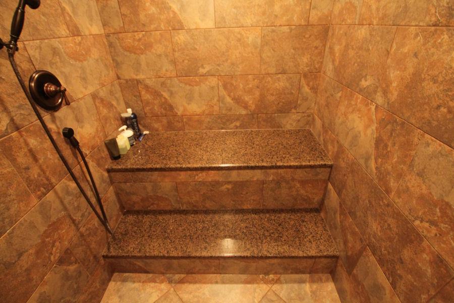 Two Tiered Steam Shower Benching